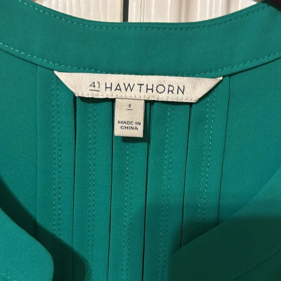 41 Hawthorn green blouse with roll tab sleeves size small - excellent co… - Picture 2 of 5
